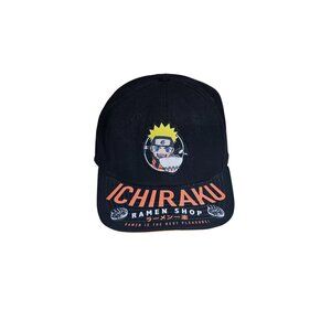 Naruto Shippuden Anime Ichiraku Ramen Shop Snapback Black Orange OS Adjustable